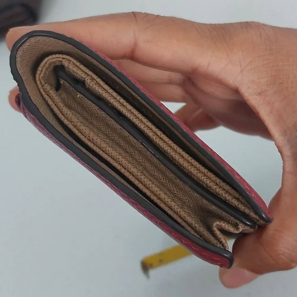 Michael Kors Bedford Brick Red Leather Carryall Card Case Wallet - Picture 3 of 10